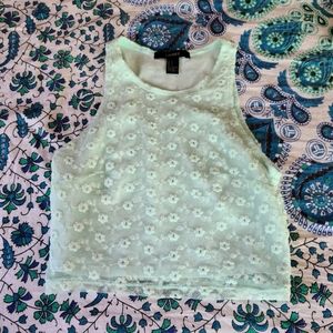 Cropped floral tank top